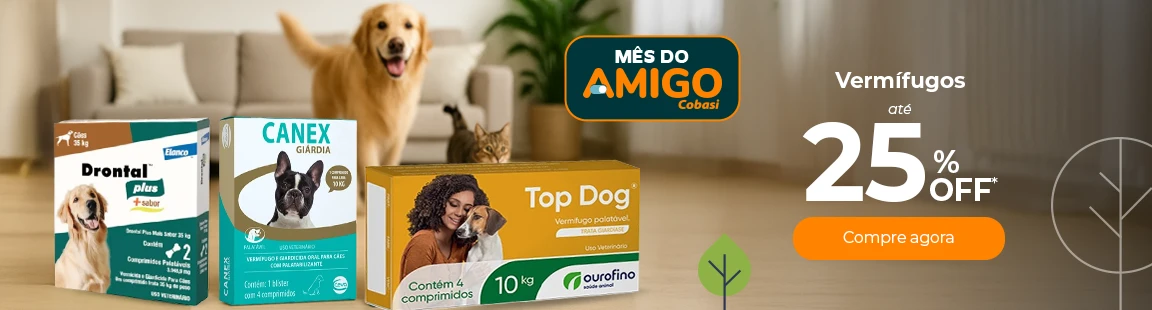 Vermifugos até 25 % OFF